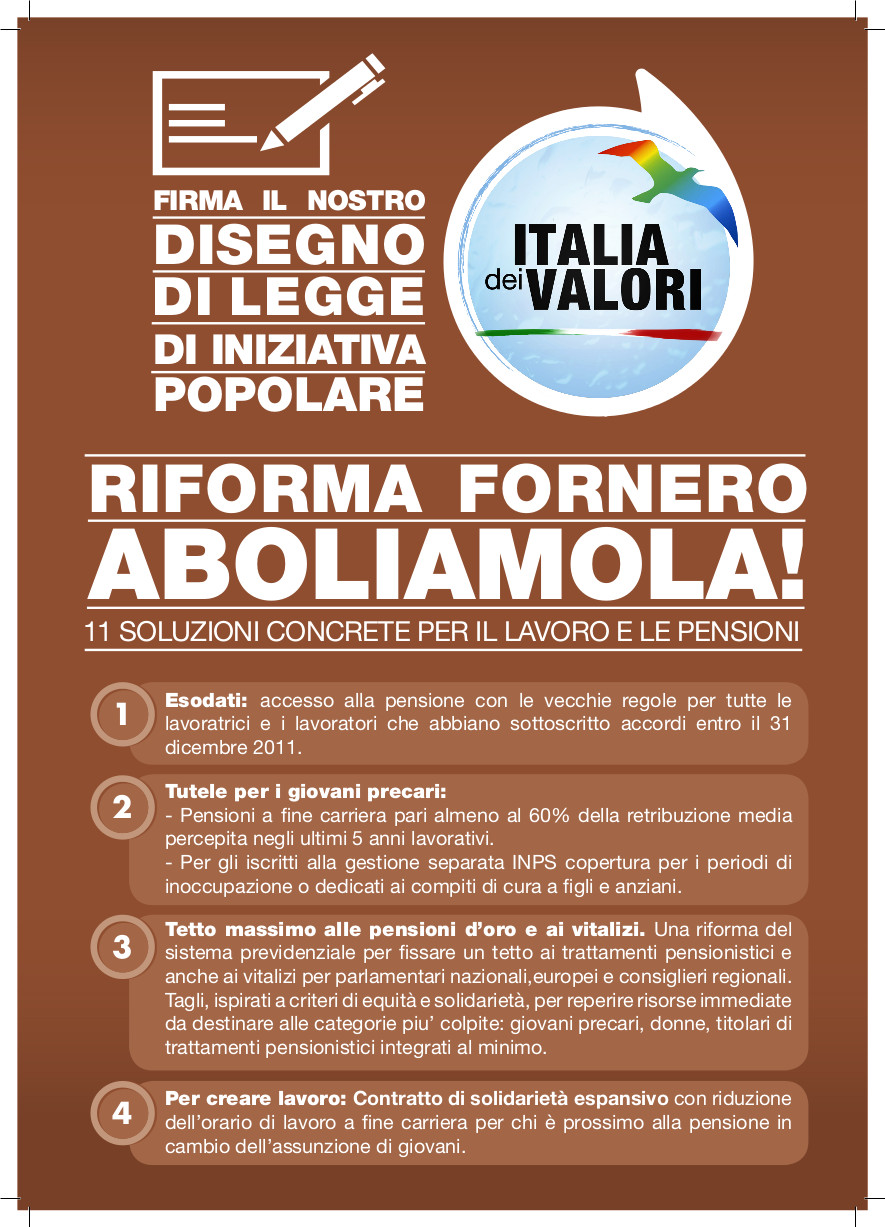 Creiamo lavoro aboliamo le leggi Fornero pagina 1