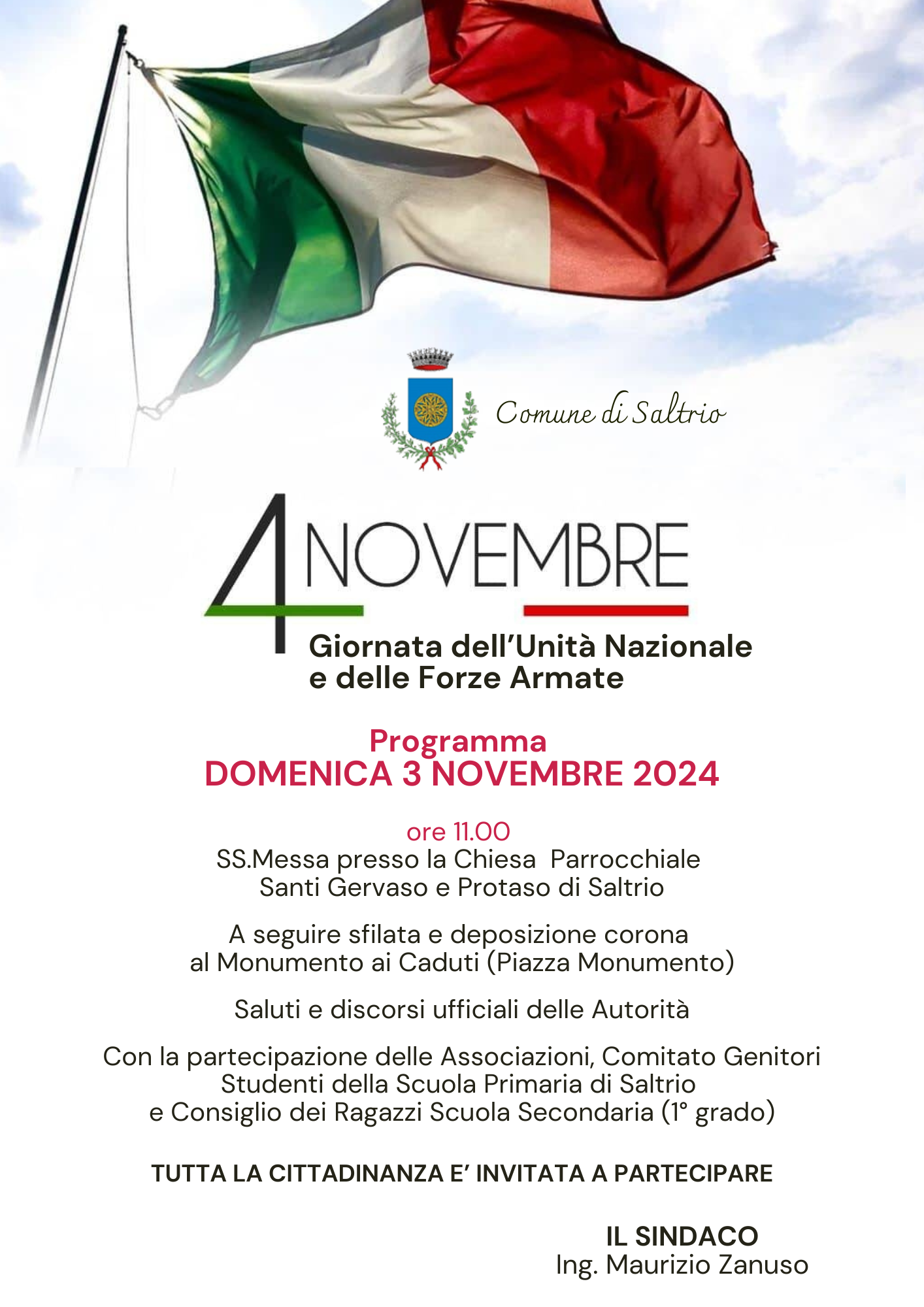 4 Novembre: Giorno dell'Unità nazionale e delle Forze armate.