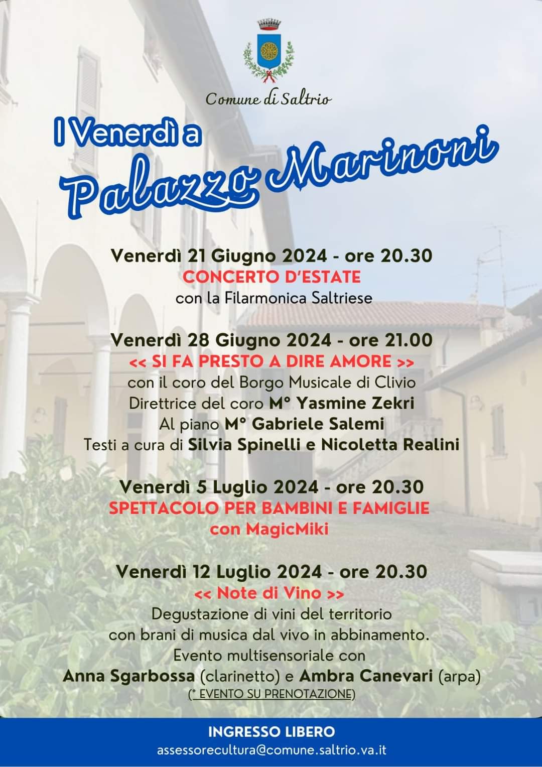I venerdì a Palazzo Marinoni. Secondo appuntamento 