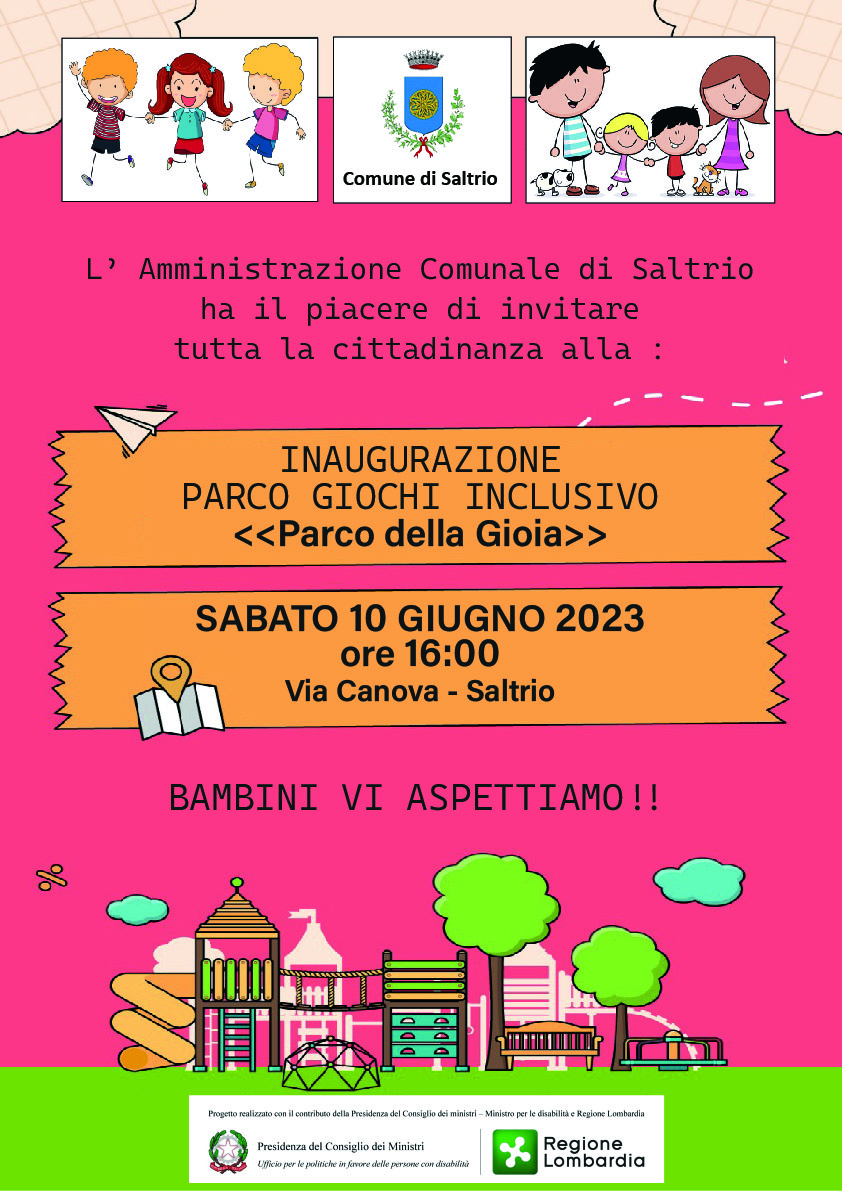 Inaugurazione parco inclusivo 'Parco della Gioia'