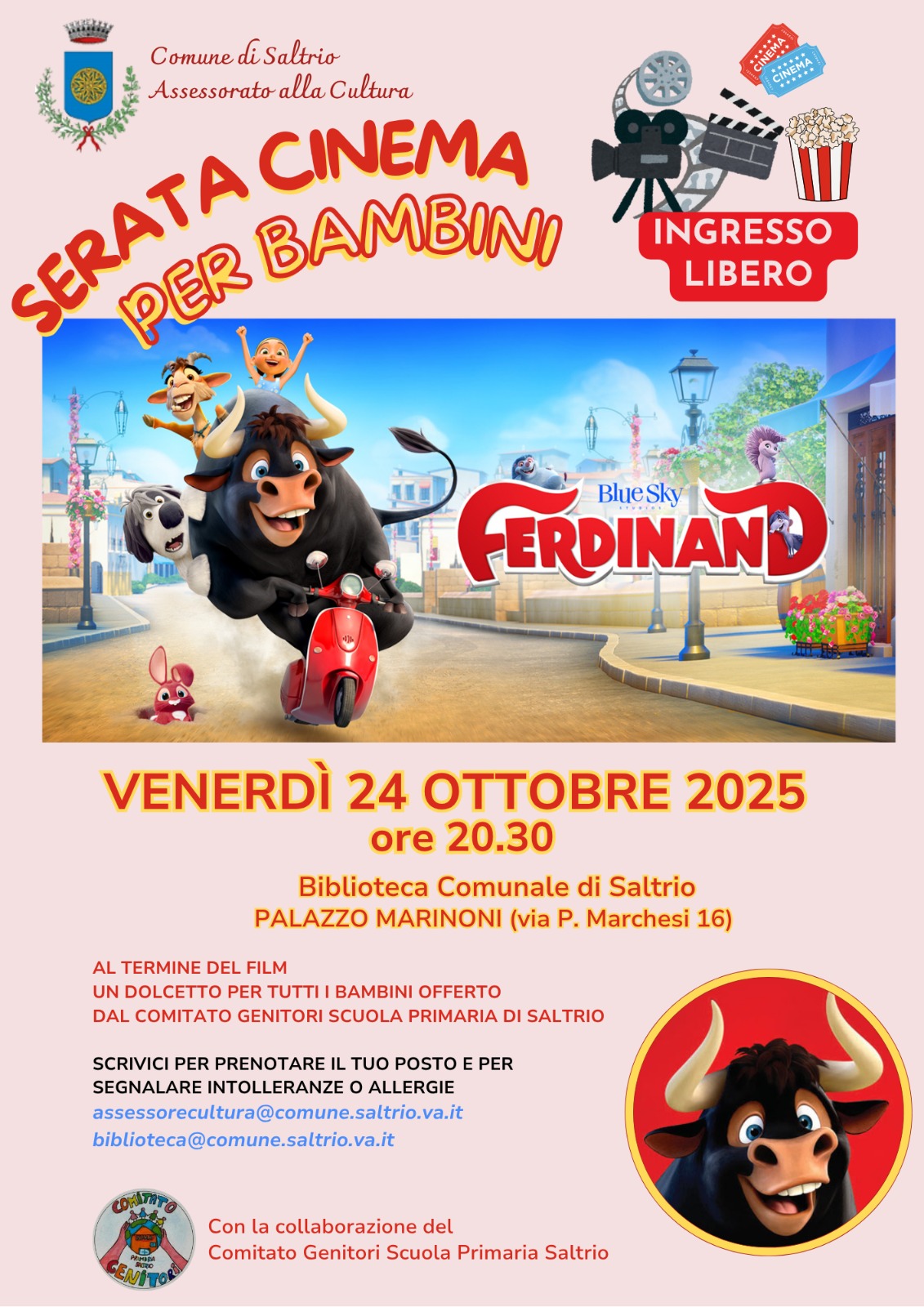 Serata Cinema per bambini in biblioteca